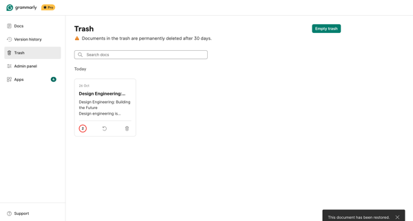 Grammarly screen