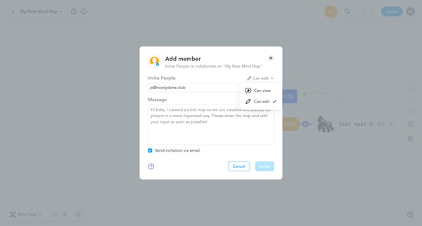 My New Mind Map - MindMeister Mind Map screen
