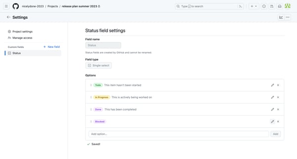 Settings · release plan summer 2023 screen