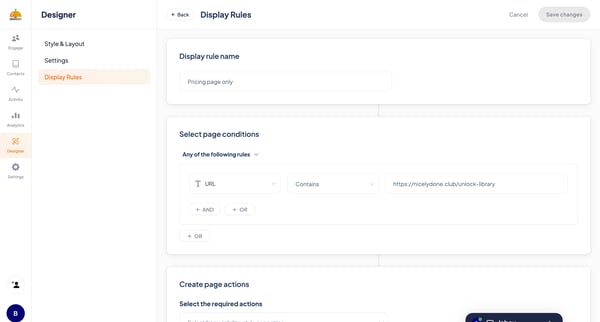 ServiceBell - Widget Designer screen