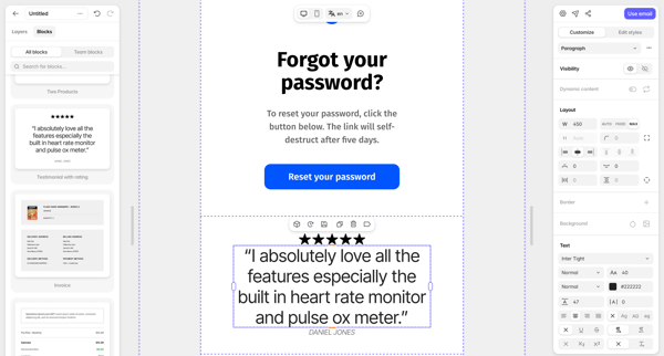 Editor — Tabular screen
