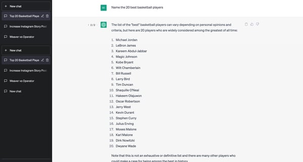 New chat from OpenAI