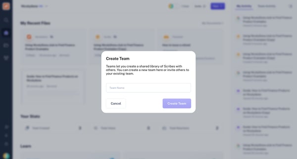 Scribe | Workspace screen
