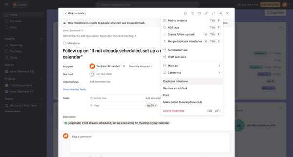 Home - Follow up on If not already scheduled, set up a recurring screen