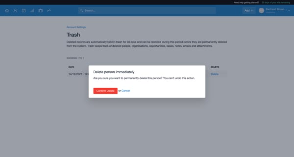 nicelydone CRM screen