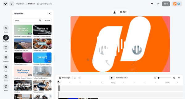 Vimeo screen