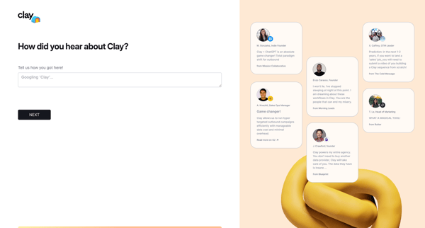 Clay | onboarding from Clay