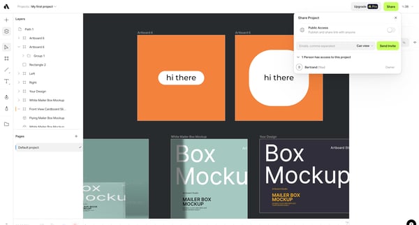 Create mockups online | Artboard Studio screen