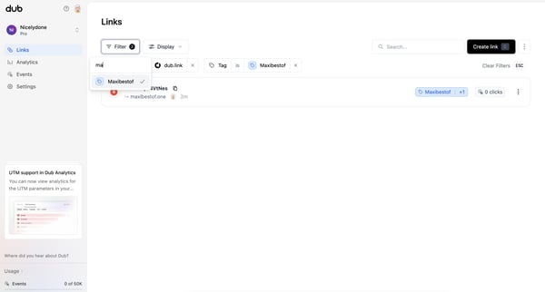 Dub.co - Link Management for Modern Marketing Teams screen