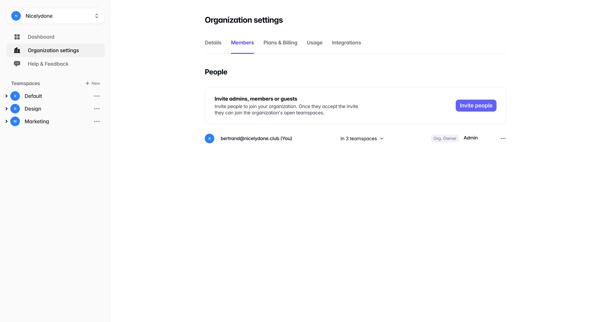 Dashboard — Tabular screen