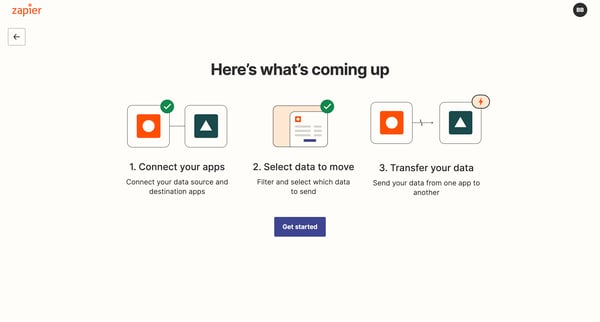 Zapier Transfer screen