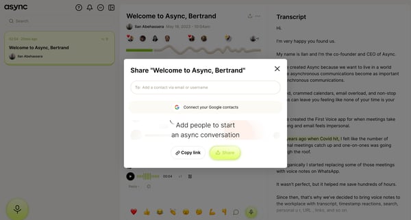 Async | Welcome to Async, Bertrand - Ilan Abehassera screen