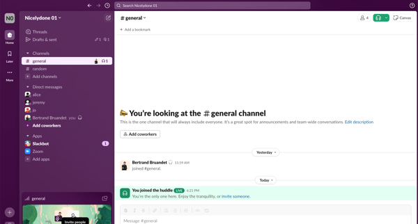 general Channel - Nicelydone 01 - Slack from Slack