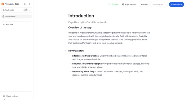 Introduction screen