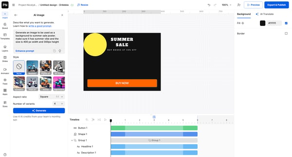 Creative Automation Platform screen