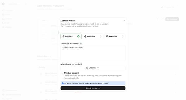 Dashboard - Mintlify screen