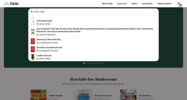 Shop Books Online | Fable screen
