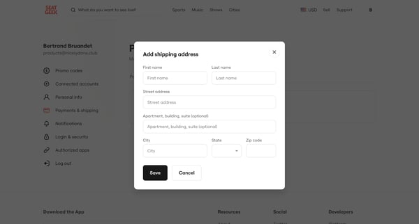 Payment | Shipping SeatGeek from SeatGeek