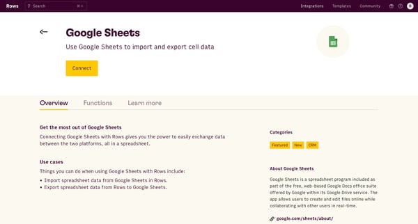 Rows The spreadsheet where data comes to life screen