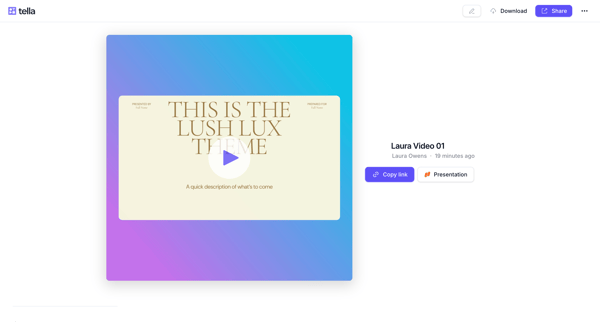 Laura Video 01 — Tella screen