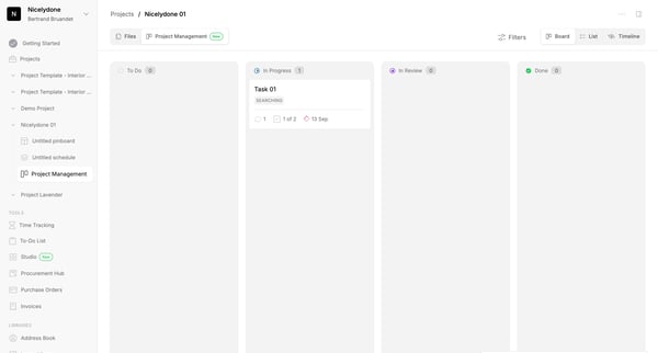 Project Management | Programa screen