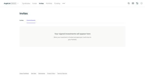 Deals | AngelList Invest screen