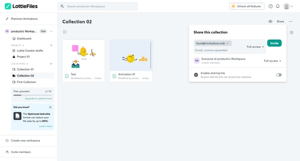 LottieFiles Platform screen