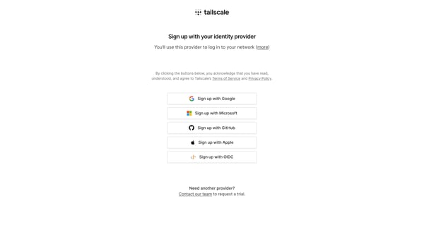 Tailscale screen