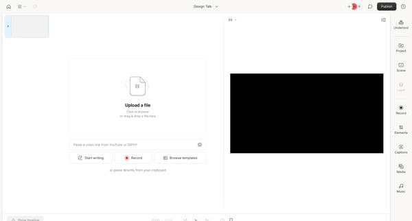 Design Talk - Descript screen