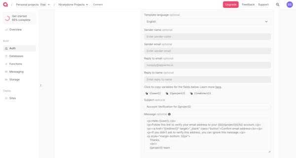 Team - Appwrite screen