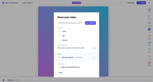Laura Video 01 — Tella screen