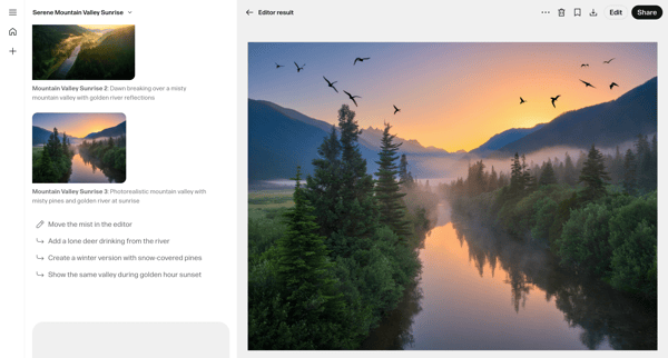 Editor result - Image screen