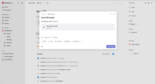 NIC-13 Issue 02 screen