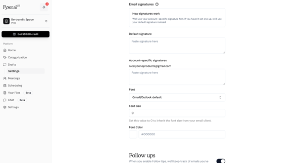 Fyxer AI screen