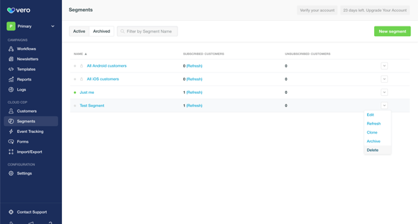Vero screen