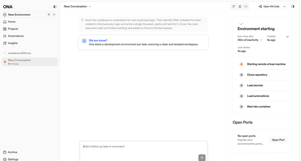 New Conversation | Ona screen