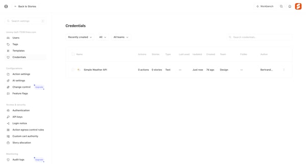 Stories - Tines screen