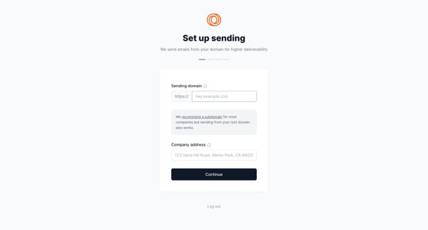 Add Domain screen