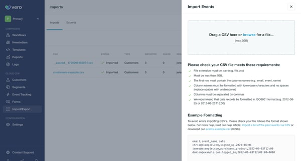 Imports | Vero screen