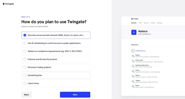 Twingate screen