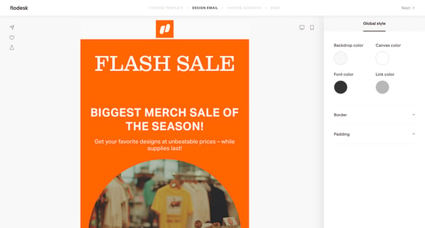 Bold sale announcement | Flodesk screen