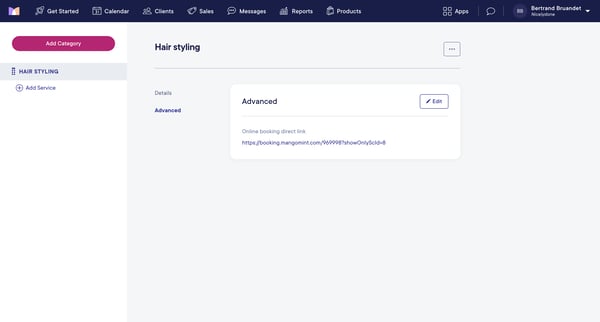 Mangomint App screen