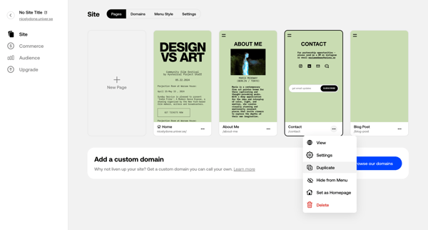 nicelydone.univer.se Pages screen