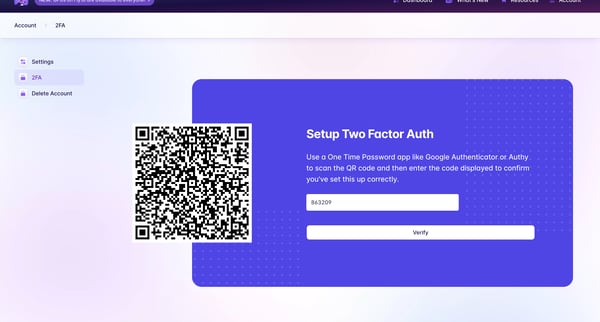 Two Factor Authentication · Fly screen
