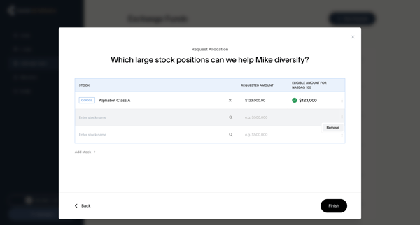 Cache – Client dashboard | Cache for Advisors screen