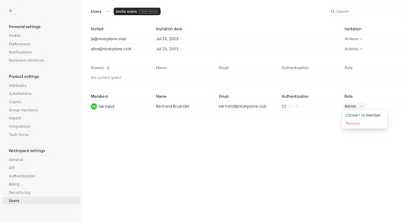 Users settings - Height from Height