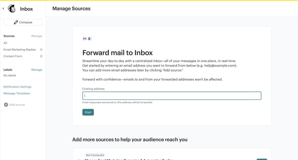 Inbox | Mailchimp screen