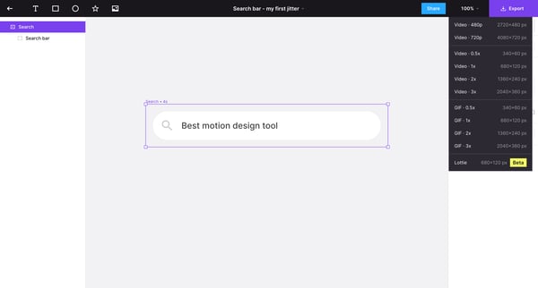Search bar - my first jitter · Jitter from Jitter
