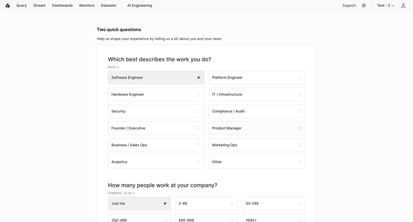 Onboarding screen