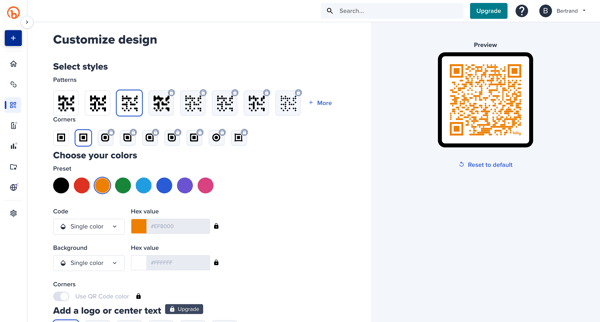 Bitly | QR Codes screen